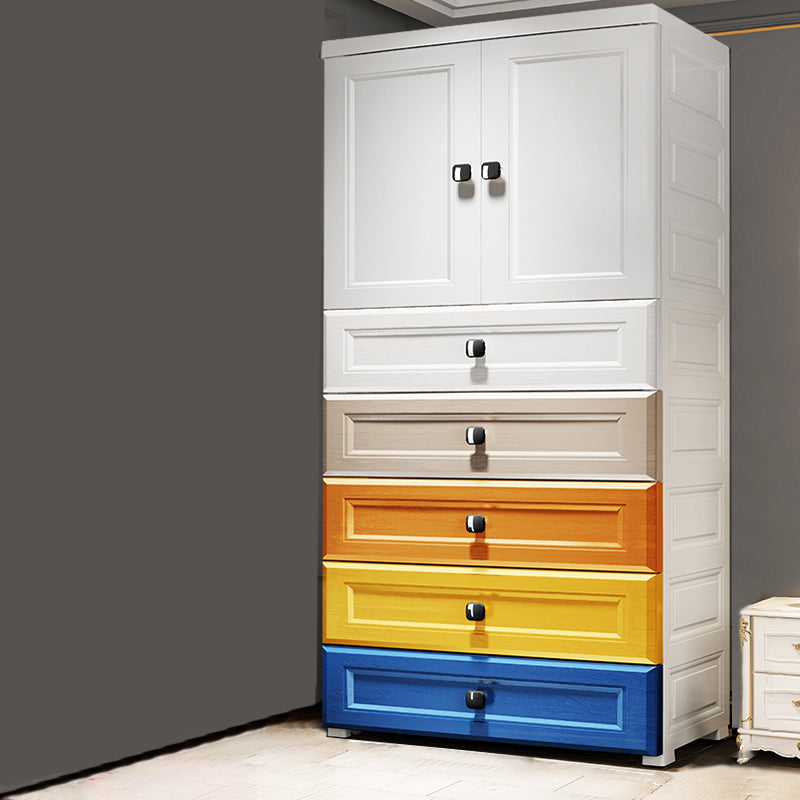 Contemporary Wardrobe Armoire Plastic Wardrobe Closet With Door and Drawer