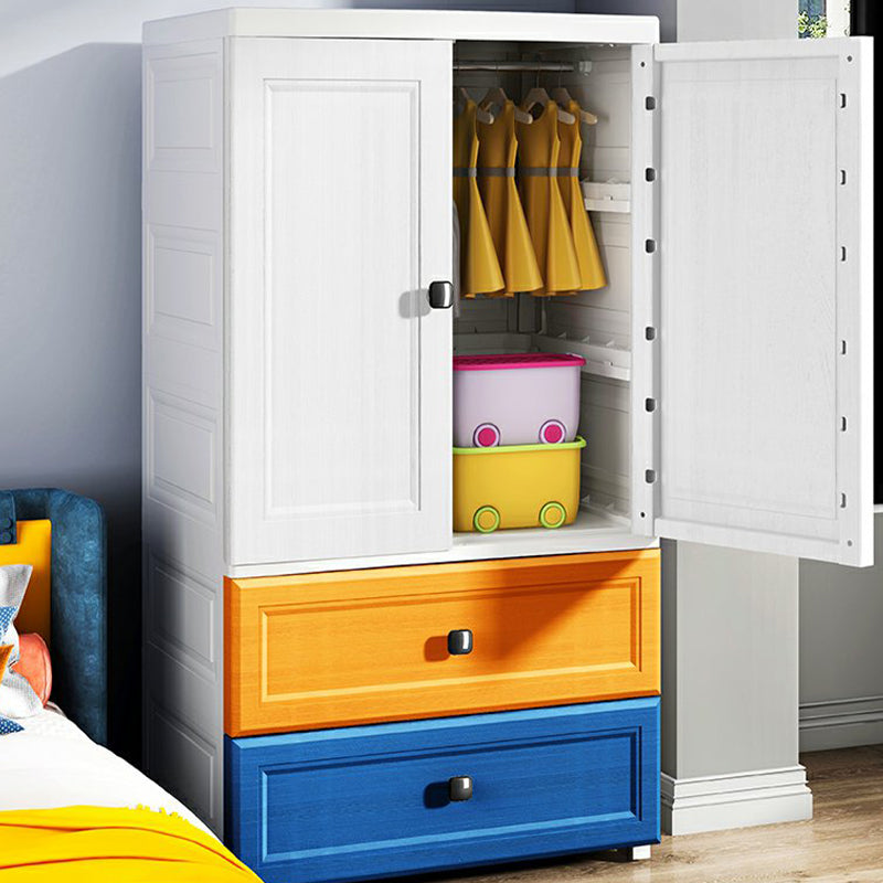 Contemporary Wardrobe Armoire Plastic Wardrobe Closet With Door and Drawer