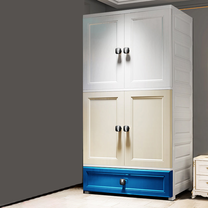 Contemporary Wardrobe Armoire Plastic Wardrobe Closet With Door and Drawer