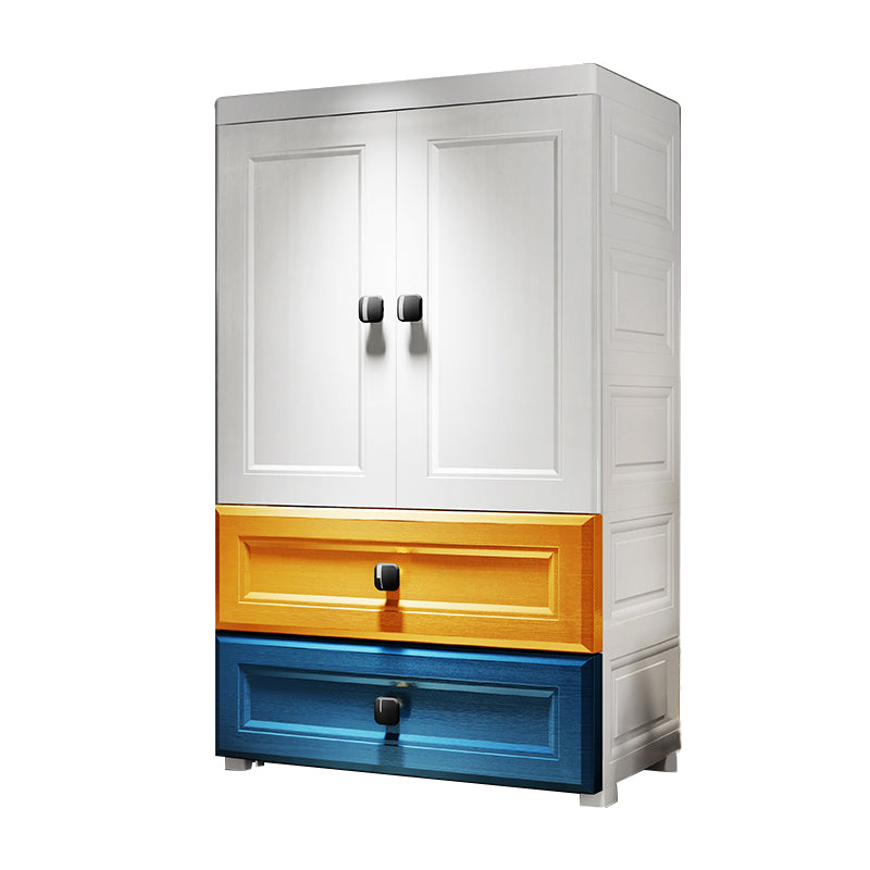 Contemporary Wardrobe Armoire Plastic Wardrobe Closet With Door and Drawer