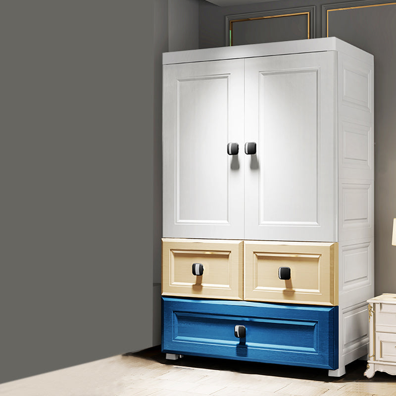 Contemporary Wardrobe Armoire Plastic Wardrobe Closet With Door and Drawer