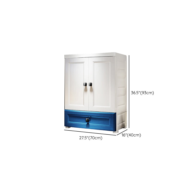 Contemporary Wardrobe Armoire Plastic Wardrobe Closet With Door and Drawer