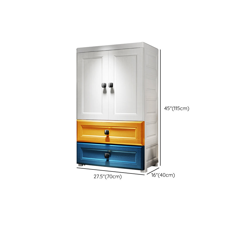 Contemporary Wardrobe Armoire Plastic Wardrobe Closet With Door and Drawer
