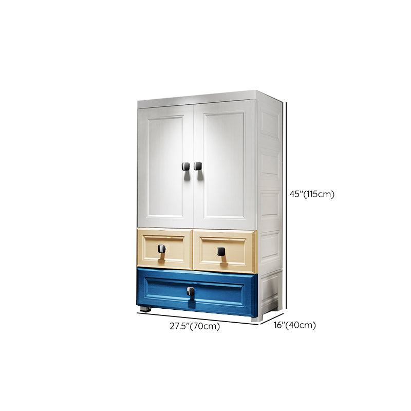 Contemporary Wardrobe Armoire Plastic Wardrobe Closet With Door and Drawer