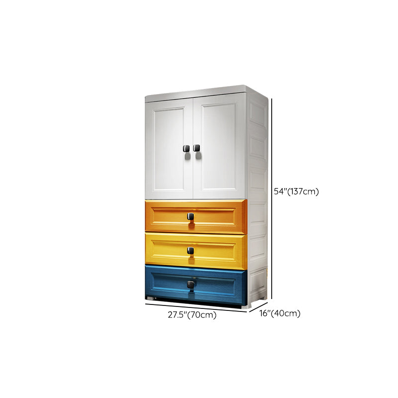 Contemporary Wardrobe Armoire Plastic Wardrobe Closet With Door and Drawer
