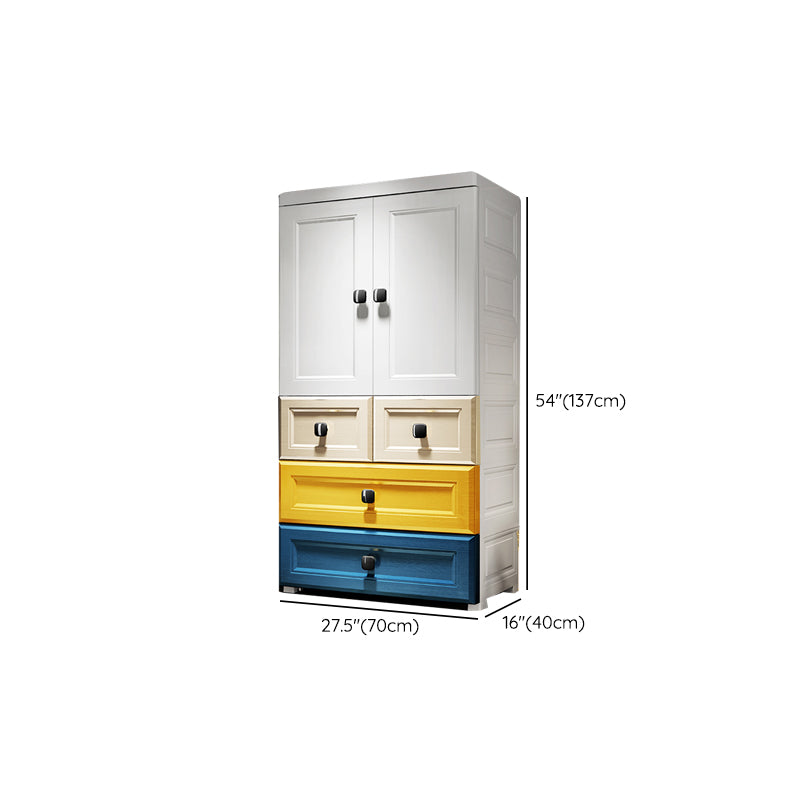 Contemporary Wardrobe Armoire Plastic Wardrobe Closet With Door and Drawer