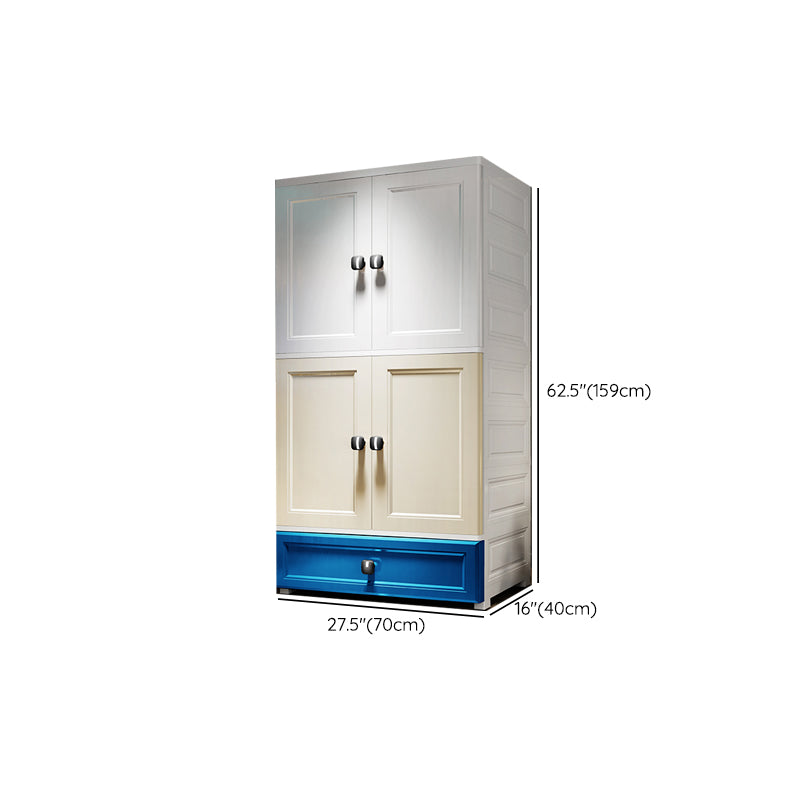 Contemporary Wardrobe Armoire Plastic Wardrobe Closet With Door and Drawer