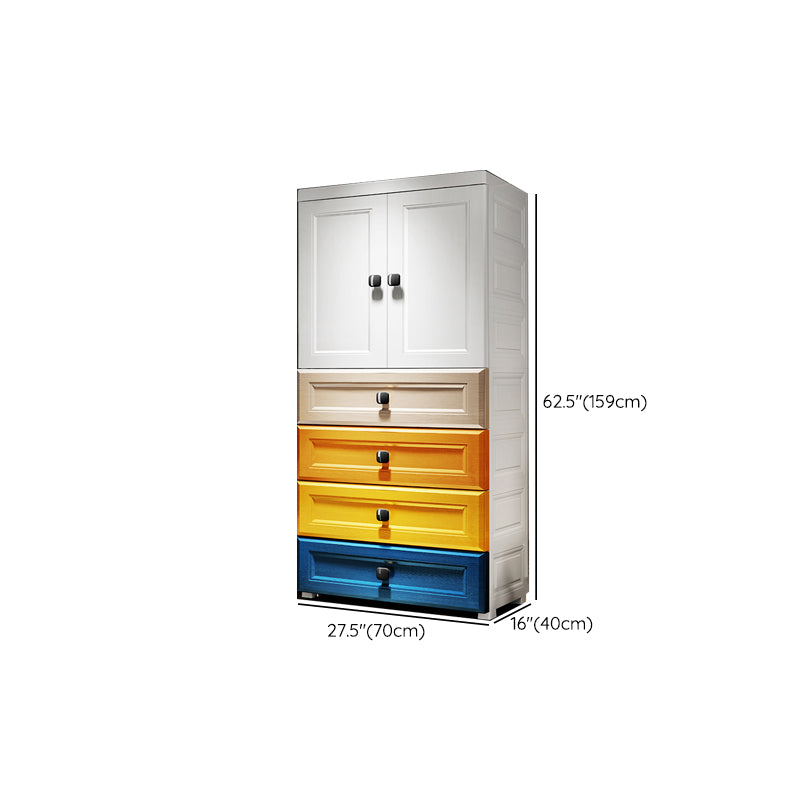 Contemporary Wardrobe Armoire Plastic Wardrobe Closet With Door and Drawer