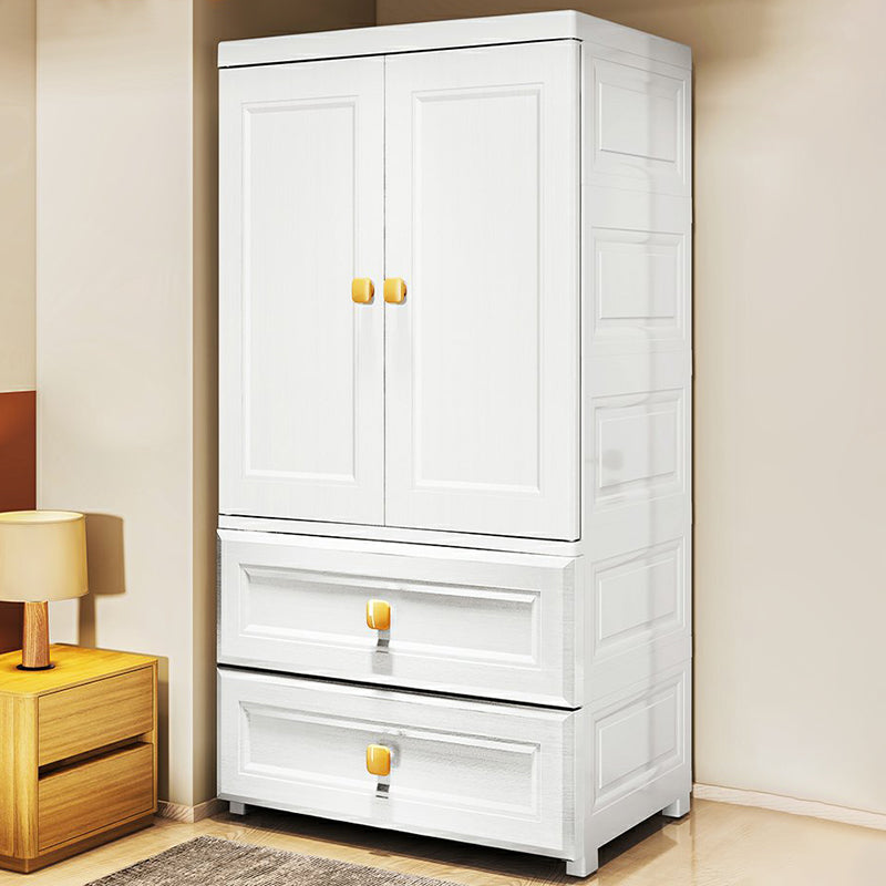 Contemporary Style Wardrobe Armoire Plastic Wardrobe Closet with Drawer and Door