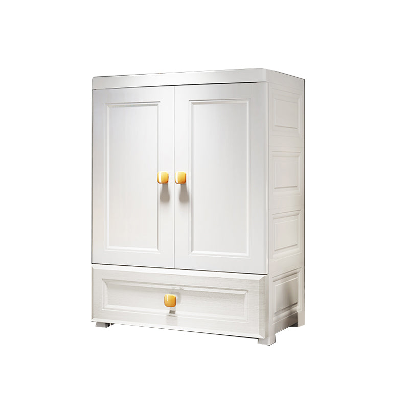 Contemporary Style Wardrobe Armoire Plastic Wardrobe Closet with Drawer and Door