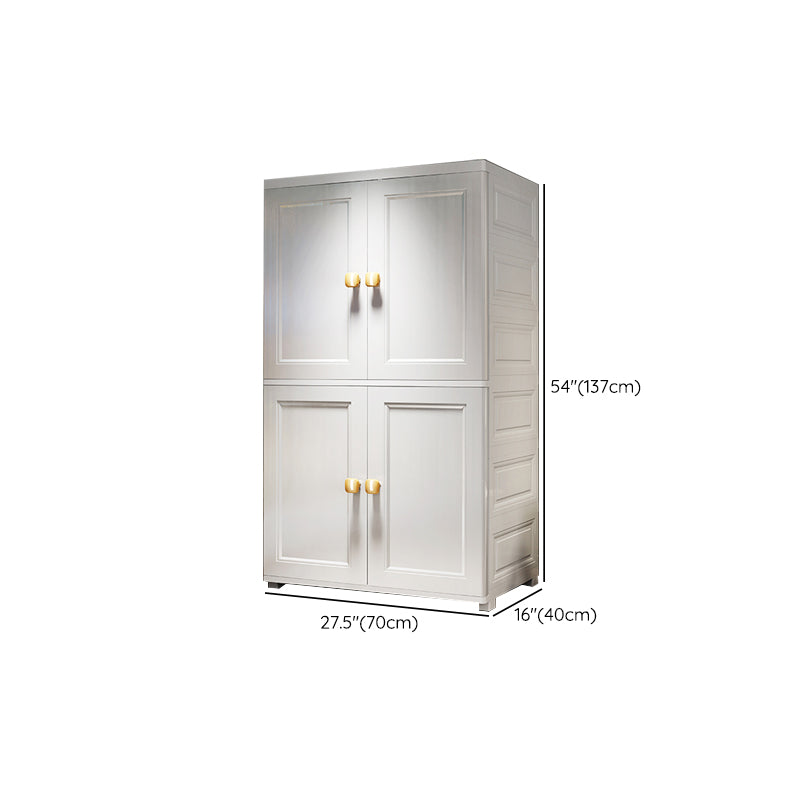 Contemporary Style Wardrobe Armoire Plastic Wardrobe Closet with Drawer and Door