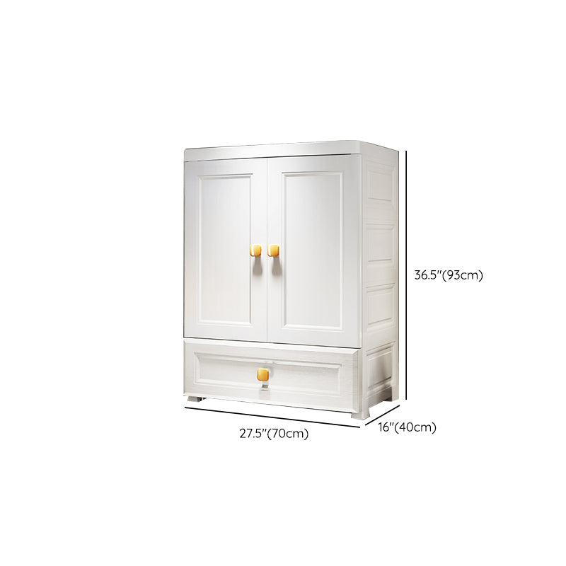 Contemporary Style Wardrobe Armoire Plastic Wardrobe Closet with Drawer and Door