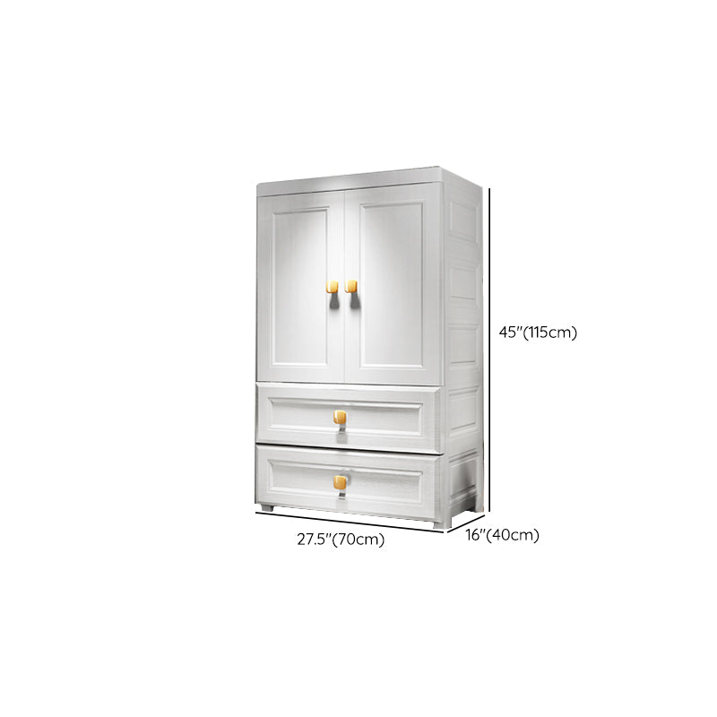 Contemporary Style Wardrobe Armoire Plastic Wardrobe Closet with Drawer and Door