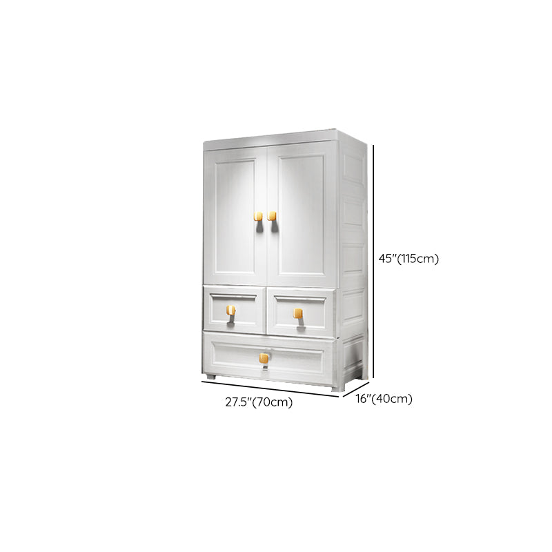 Contemporary Style Wardrobe Armoire Plastic Wardrobe Closet with Drawer and Door