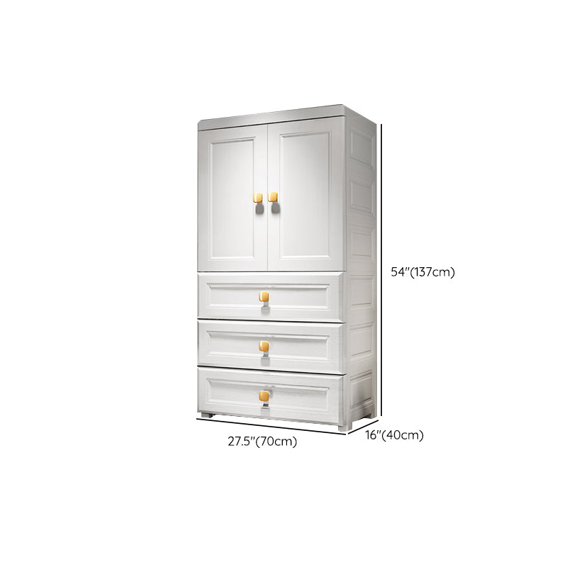 Contemporary Style Wardrobe Armoire Plastic Wardrobe Closet with Drawer and Door