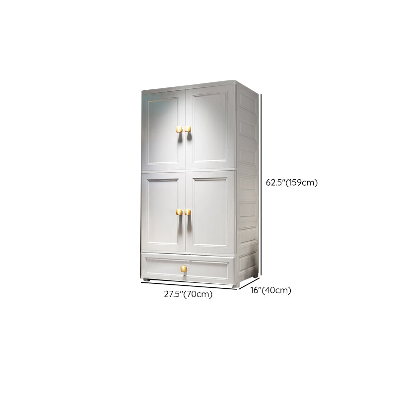 Contemporary Style Wardrobe Armoire Plastic Wardrobe Closet with Drawer and Door