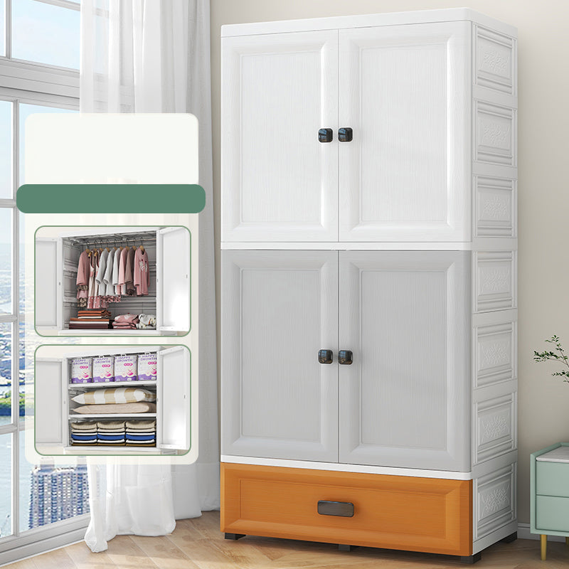 Modern Style Kid's Wardrobe Plastic Door Kids Closet for Bedroom