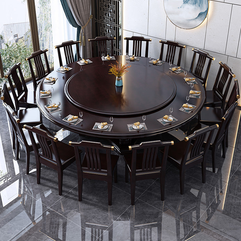 Solid Wood Dining Table Traditional Round Dinner Table for Dining Room