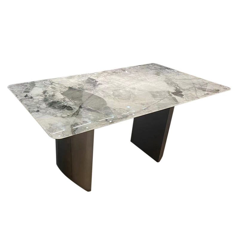 Modern Rectangle Dining Table Stone Top Dinner Table for Dining Room