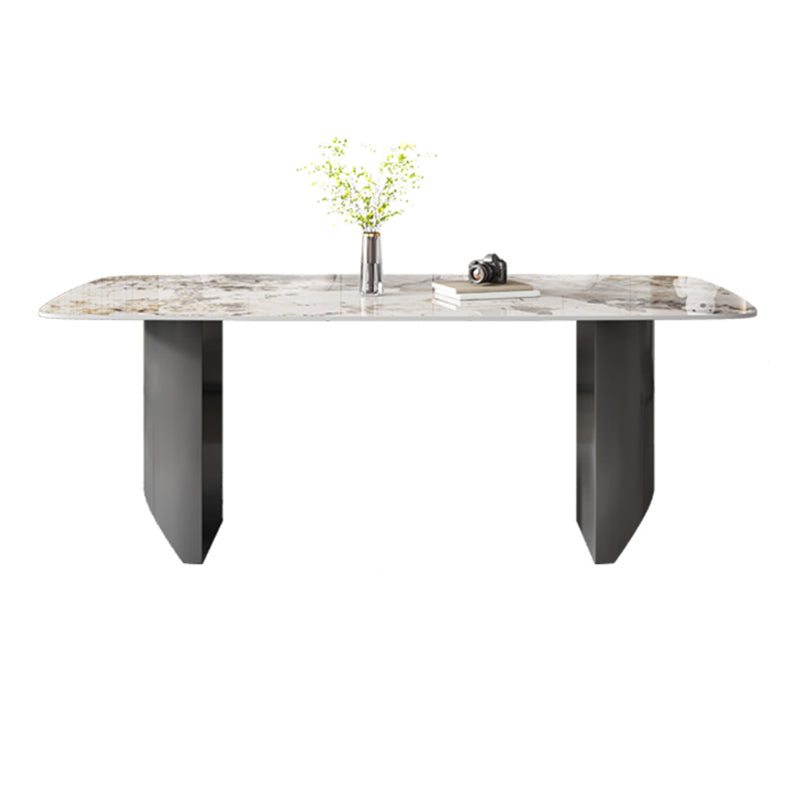 Modern Rectangle Dining Table Stone Top Dinner Table for Dining Room