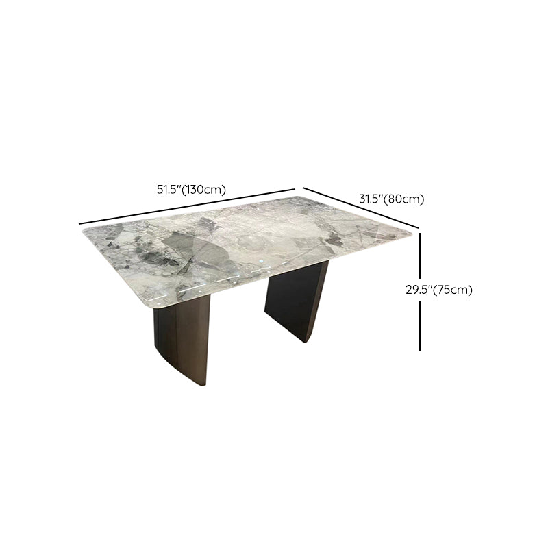 Modern Rectangle Dining Table Stone Top Dinner Table for Dining Room