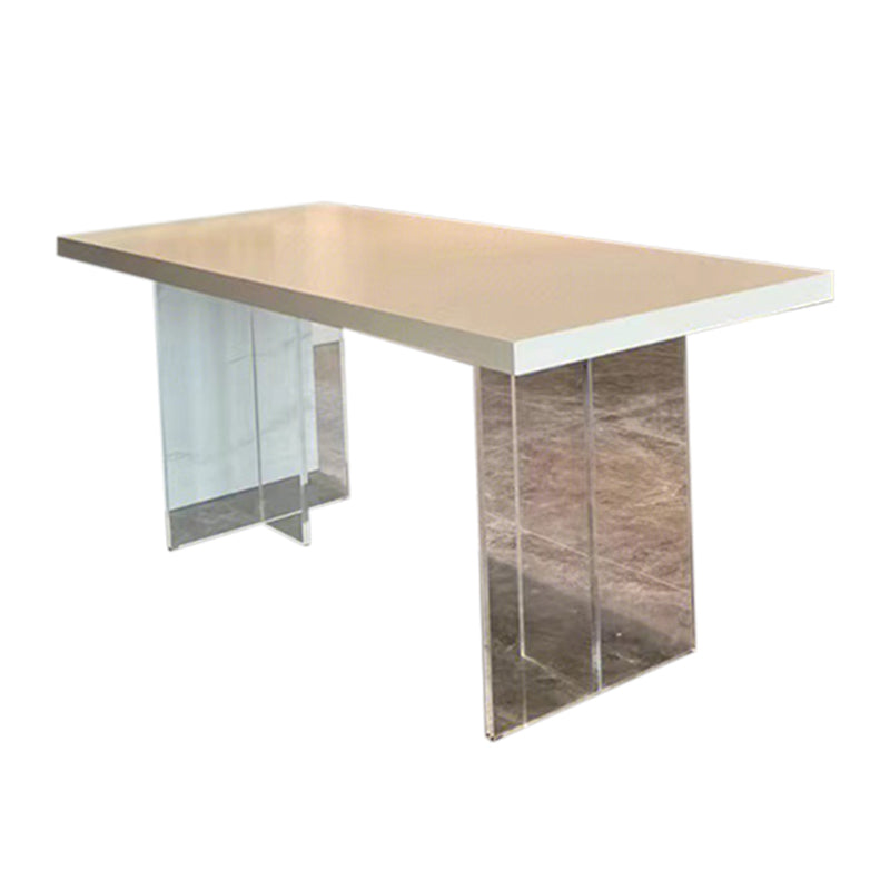 Rectangle Dining Table Sintered Stone Dinner Table with Acrylic Base