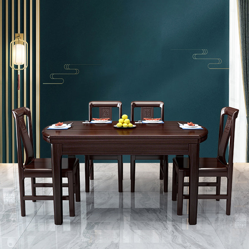 Brown Wood Foldable Dining Table Traditional Kitchen Dinette Table
