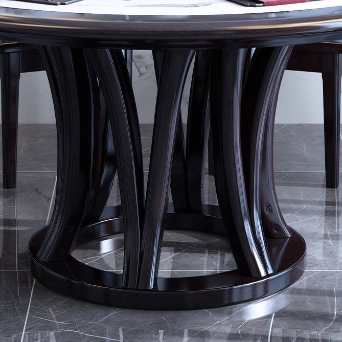 Round Dining Table with Wooden Pedestal Tradition Dinette Table for Home