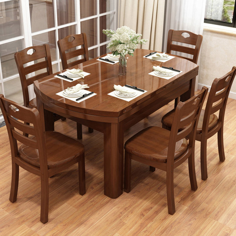Polished Finish Wooden Dinette Table for Home Modern Foldable Dining Table