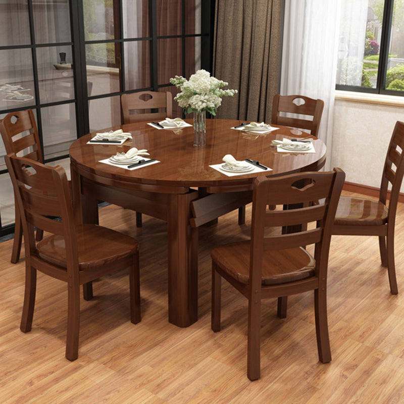 Polished Finish Wooden Dinette Table for Home Modern Foldable Dining Table