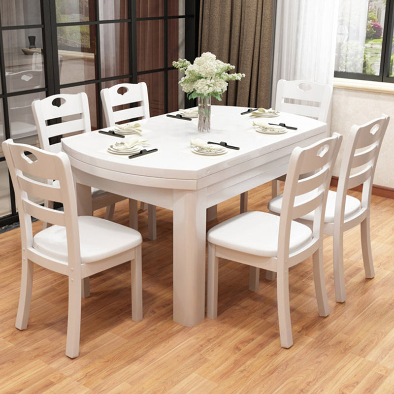 Polished Finish Wooden Dinette Table for Home Modern Foldable Dining Table