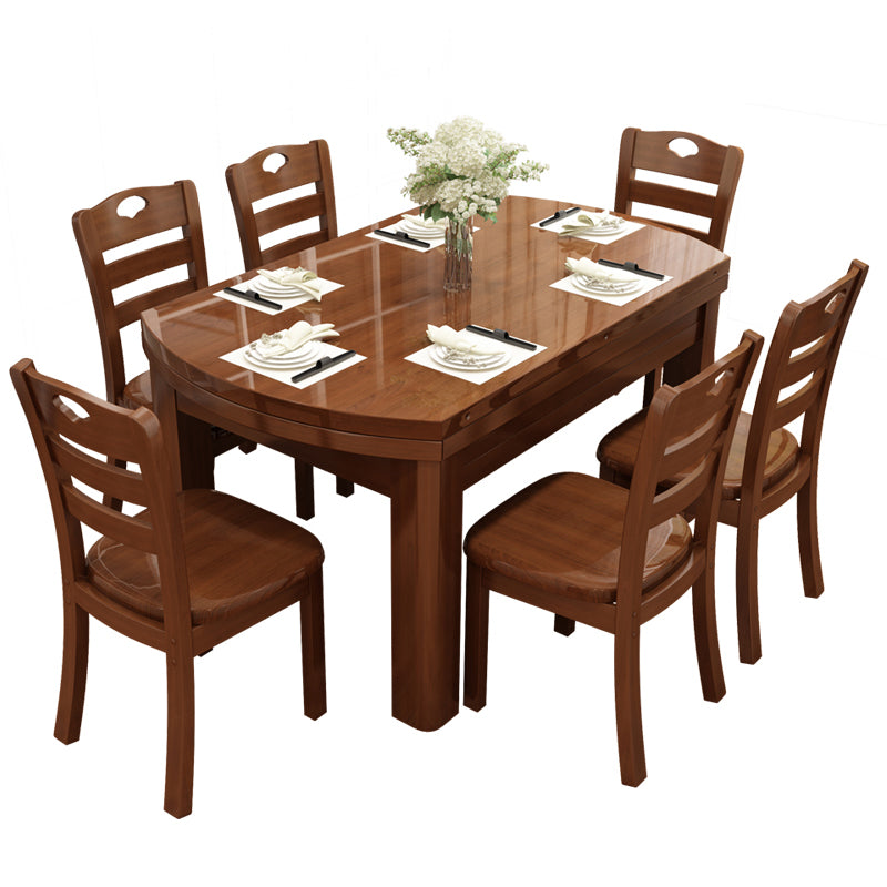 Polished Finish Wooden Dinette Table for Home Modern Foldable Dining Table