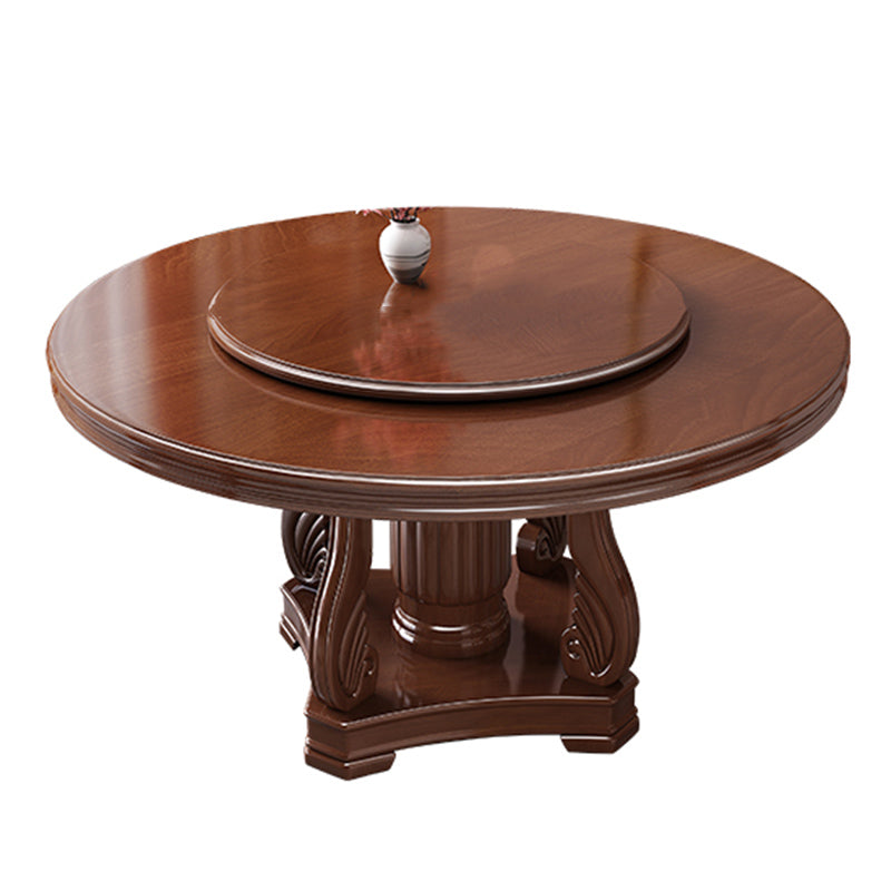 Traditional Solid Wood Dining Table Round Dinner Table for Dining Room