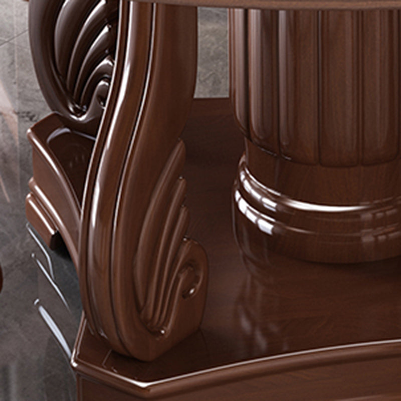 Traditional Solid Wood Dining Table Round Dinner Table for Dining Room