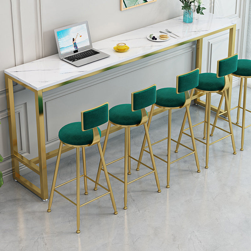 Glam Indoor Bar Dining Table Rectangle Bar Stool Table with Footrest