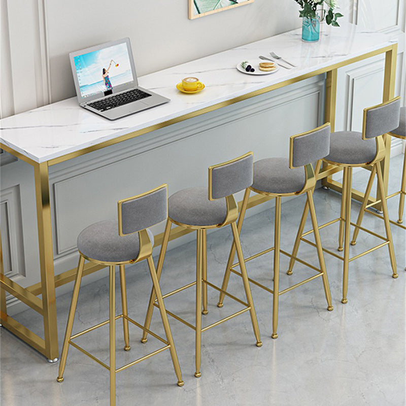 Glam Indoor Bar Dining Table Rectangle Bar Stool Table with Footrest