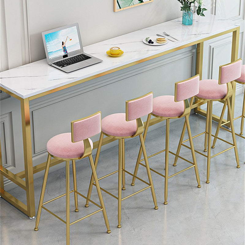 Glam Indoor Bar Dining Table Rectangle Bar Stool Table with Footrest