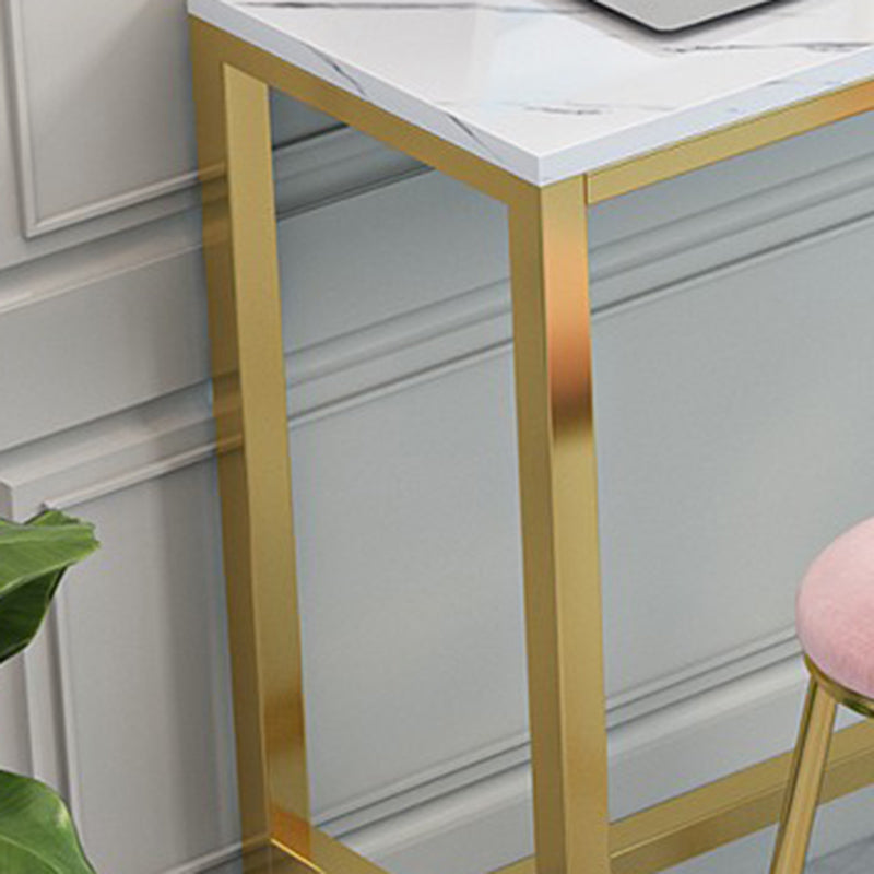 Glam Indoor Bar Dining Table Rectangle Bar Stool Table with Footrest