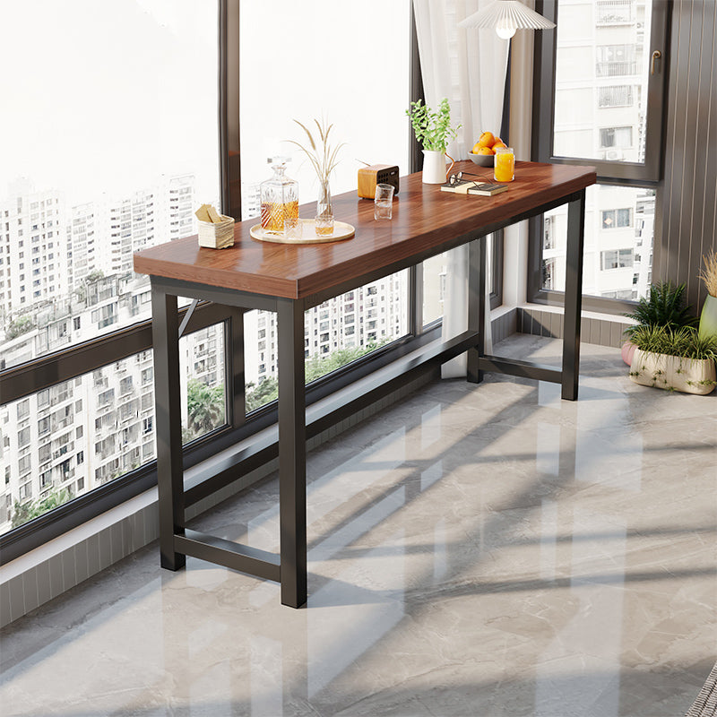 Industrial Indoor Bar Dining Table Metal and Wood Bar Wine Table