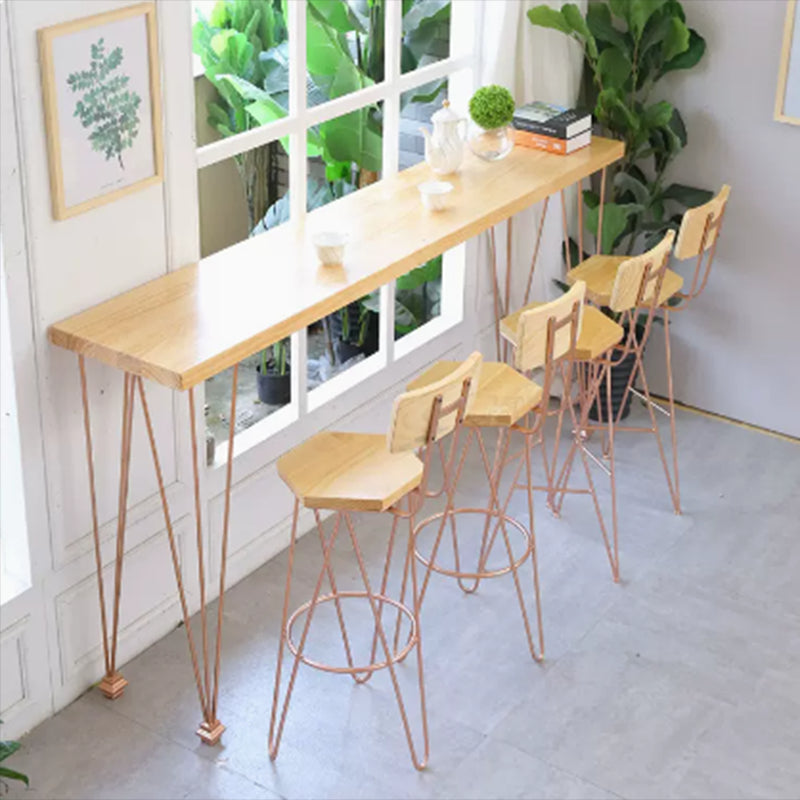 Modern Solid Wood Bar Dining Table Rectangle Bar Table for Kitchen