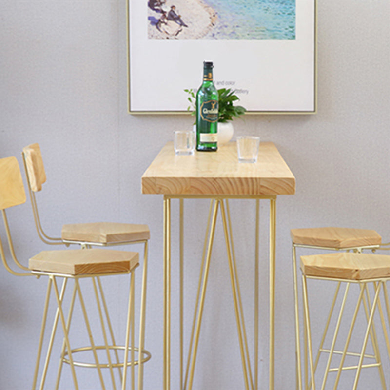 Modern Solid Wood Bar Dining Table Rectangle Bar Table for Kitchen