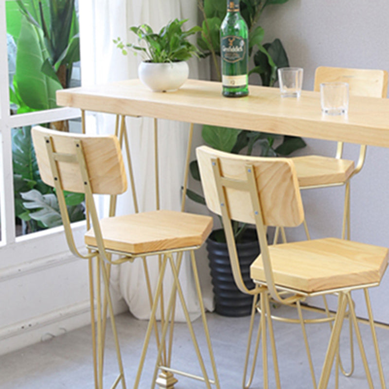 Modern Solid Wood Bar Dining Table Rectangle Bar Table for Kitchen