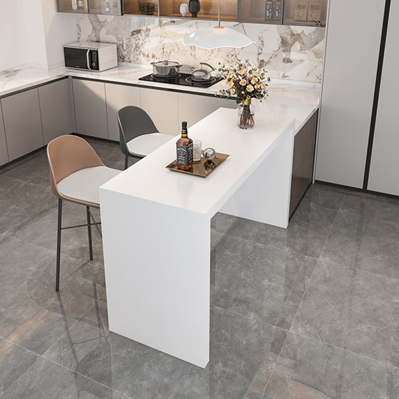 Modern Stone Bar Dining Table Rectangle Bar Table for Small Places