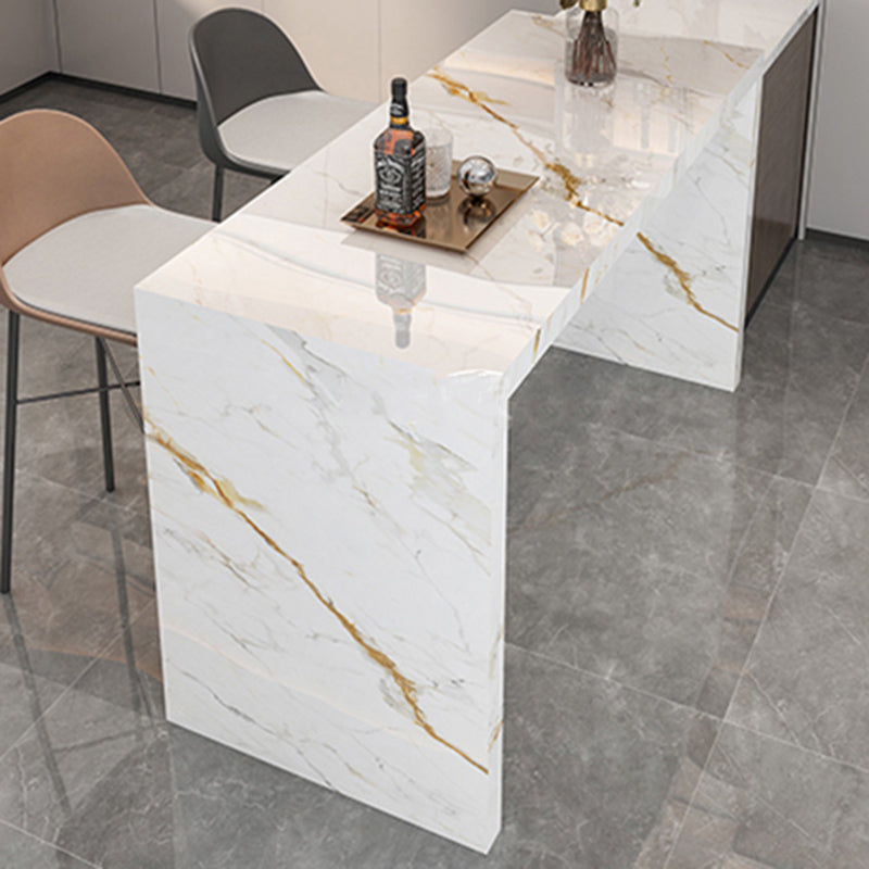 Modern Stone Bar Dining Table Rectangle Bar Table for Small Places