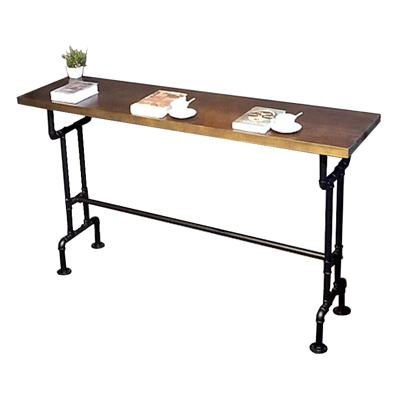 Modern Bar Dining Table Solid Wood Rectangle Bar Table in Brown