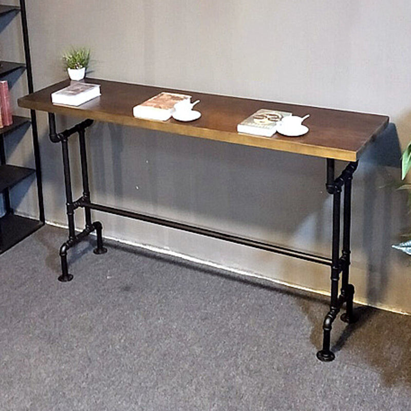 Modern Bar Dining Table Solid Wood Rectangle Bar Table in Brown