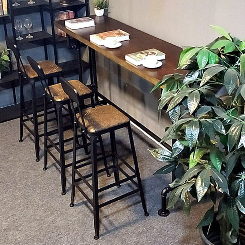 Modern Bar Dining Table Solid Wood Rectangle Bar Table in Brown