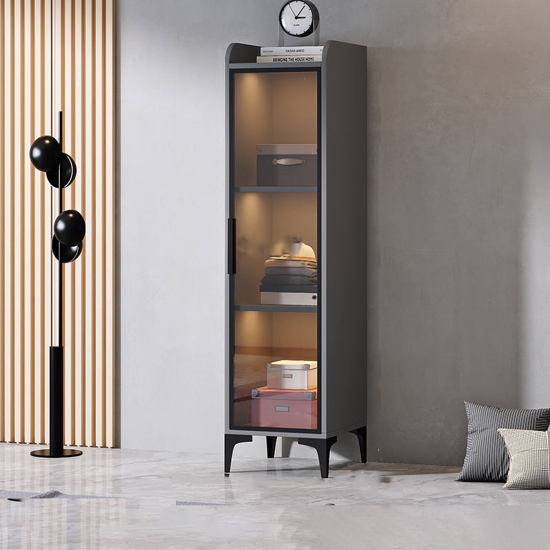 Contemporary Wood Frame Wardrobe Freestanding Wardrobe with Glass Doors