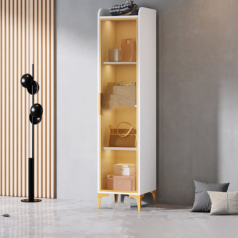 Contemporary Wood Frame Wardrobe Freestanding Wardrobe with Glass Doors