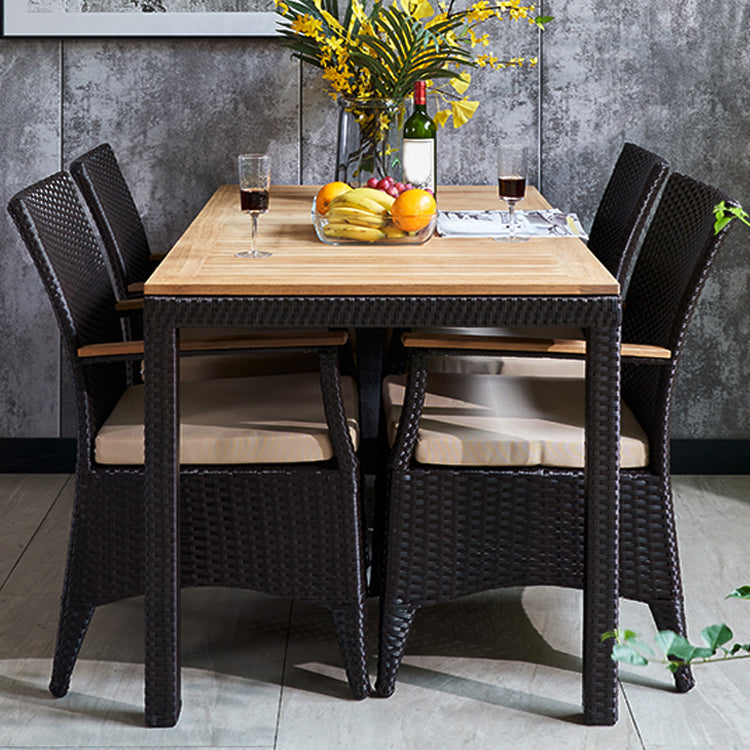 Boho 1/5/7/9 Pcs Patio Dining Table Set Wood Dining Table Set